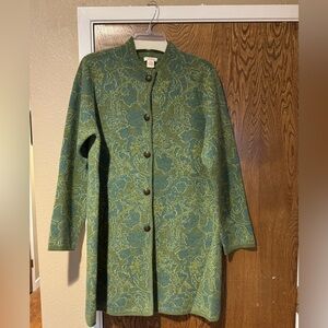 Sundance Green and Yellow Patterned Women's Wool Sweater